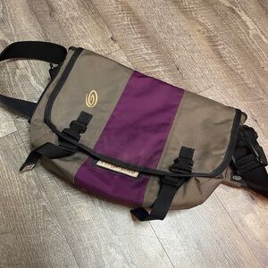 Timbuk2 Tan and Purple Messenger Bag